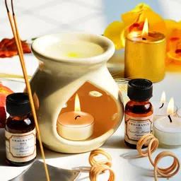 Archies Love Gifts Beige Incense & Oil Burner Gift Set-image-45