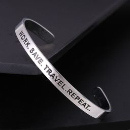 Yellow Chimes Silver-Toned Stainless Steel Rhodium-Plated Cuff Bracelet-image-58