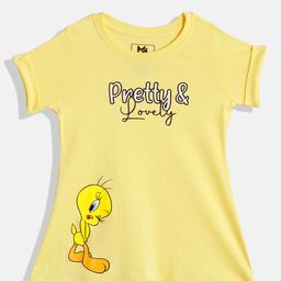YK X Minute Mirth Girls Looney Tunes Print A-Line Dress-image-7