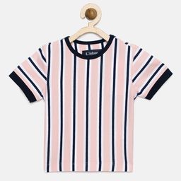 LAdore Boys Pink Striped Round Neck Supima T-shirt-image-34