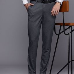 Louis Philippe Men Printed Slim Tapered Fit Formal Trousers-image-14