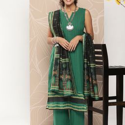 anayna Pure Cotton Kurta with Trousers & With Dupatta-image-0