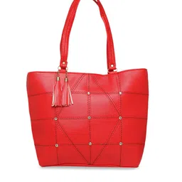 DIVA WALK Red Embellished Leather Handheld Bag-14