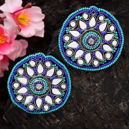 Moedbuille Blue & Sea Green Circular Studs-image-35