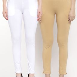 TAG 7 Women Pack Of 2 Solid Ankle-Length Leggings-25