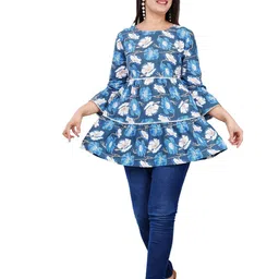 BAESD Floral Printed Bell Sleeve Cotton Top-image-88