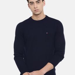 Tommy Hilfiger Men Navy Blue Solid Sweater-image-101