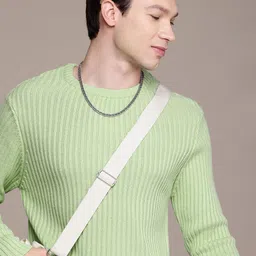 WROGN Self Striped Comfort Fit Pullover-image-39