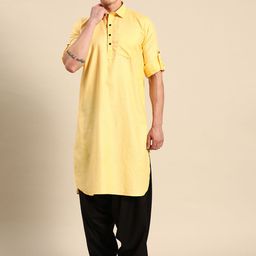 RAJUBHAI HARGOVINDAS Solid Pathani Cotton Kurta-picture-45