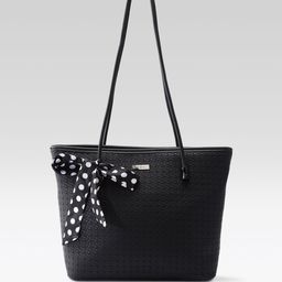 Mast & Harbour Textured Structured Shoulder Bag With Scarf-1