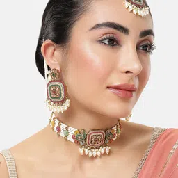 MEIRA JEWELLERY Gold Plated Pearl Jewellery Set-35