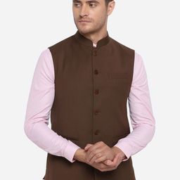 JADE BLUE Men Brown Solid Modi Jacket-41