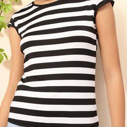 DressBerry Everyday Basics Monochrome Stripes Tee-image-33