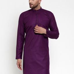 Jompers Men Purple Solid Straight Kurta-picture-54