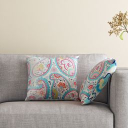 HOUZZCODE Multicoloured Set of 2 Printed 16'' x 16'' Square Cushion Covers-39