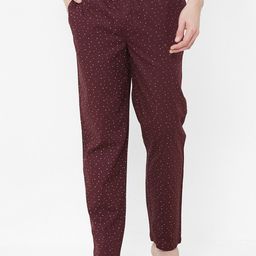 URBAN SCOTTISH Men Maroon & White Printed Lounge Pants-image-91
