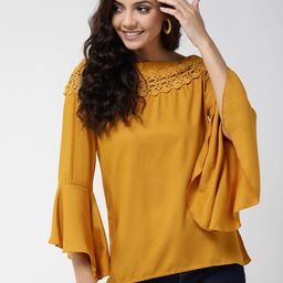 Style Quotient Women Mustard Yellow Solid Top-picture-54