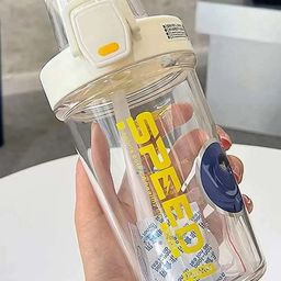 YK White Printed Sports Tumbler Water Bottle 650ML-57