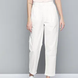 Mast & Harbour Women White Pleated Chinos Trousers-picture-24