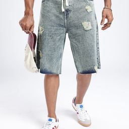 glitchez Men Edgy Offbeat Loose Denim Jorts-picture-18