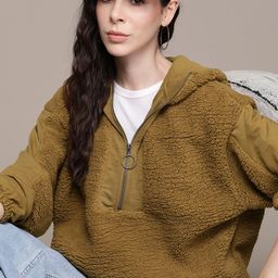 The Roadster Lifestyle Co. Oversized Sherpa Hooded Sweatshirt-image-75
