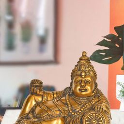 Exotic India Kubera The God of Wealth Brass Statue-image-42