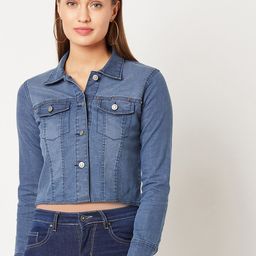 Miss Chase Women Navy Blue Solid Jacket-23