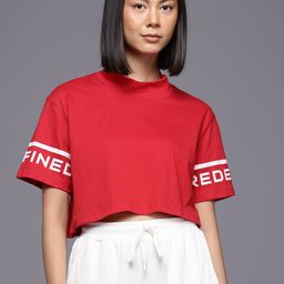 HRX by Hrithik Roshan High Neck Drop-Shoulder Sleeves T-Shirt-image-98