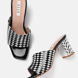 ELLE Women Geometric Printed Party Block Heels-8