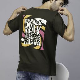 Rigo Men Green Printed Cotton Casual T-shirt-image-58