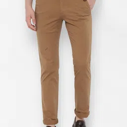 SIMON CARTER LONDON Men Khaki Slim Fit Solid Regular Trousers-image-70