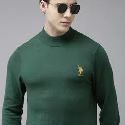 U.S. Polo Assn. Men Green Solid Pullover Sweater-picture-37