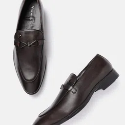 Van Heusen Men Leather Loafers with Metal Detail-image-46