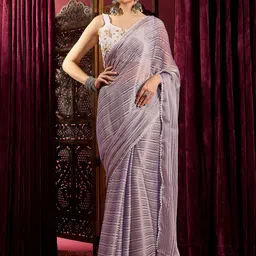 Anouk Striped Embroidered Saree-55
