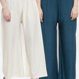 TAG 7 Women Pack Of 2 Solid Straight Palazzos-image-89