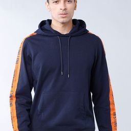 HIGHLANDER Men Navy Blue Solid Hooded Sweatshirt-image-43