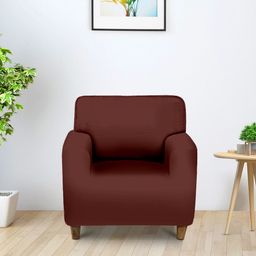 Aura Brown Single SeaterSofa Cover With Arms-13