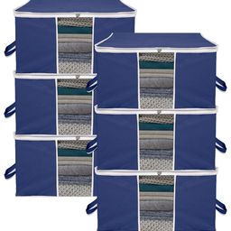Kuber Industries Blue 6 Pieces Drawer Organiser-18