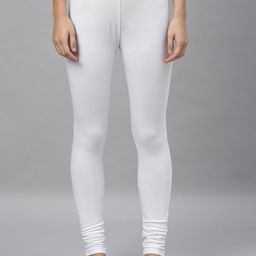 Kryptic Women White Solid Churidar-Length Leggings-picture-26