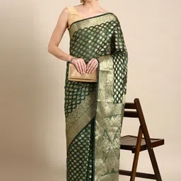 Mitera Floral Zari Organza Kanjeevaram Saree-picture-18