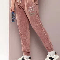 Kook N Keech Men Floral Printed Relaxed Fit Washed Effect Joggers-image-20