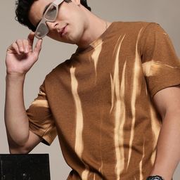 R.Code by The Roadster Life Co. Tie and Dye Relaxed Fit Printed T-shirt-image-83