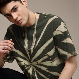 R.Code by The Roadster Life Co. Men Tie and Dye Printed Relaxed Fit T-shirt-image-85