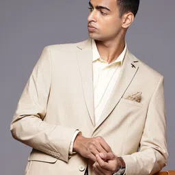 Theme Beige Notched Lapel Collar Single-Breasted Regular Fit 2 Piece Formal Suits-image-22