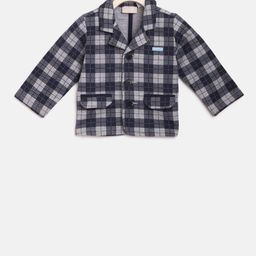 Chicco Boys Navy Blue & Grey Checked Padded Jacket-image-15