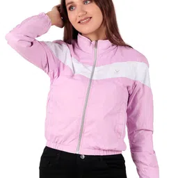 Brazo Women Striped Windcheater Crop Puffer Jacket-28