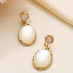 PRITA Gold-Plated Contemporary Drop Earrings-image-80