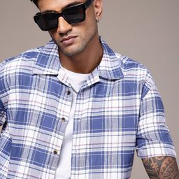 Roadster Men Checked Oversized Casual Shirt-image-80
