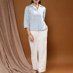 Boho By Athena Embroidered Cotton Shirt Style Top-picture-26