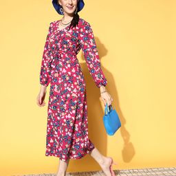 plusS Women Pretty Pink Floral Vacay Attire-image-42